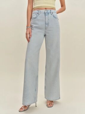 Reformation Cary High Rise Slouchy Wide-Leg Jeans Size 31